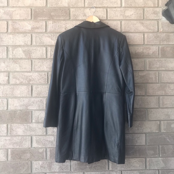 Danier Genuine Leather Black Jacket/Trench Coat - Picture 6 of 10